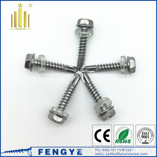 Stainless steel 410 drilling screws hex flange head